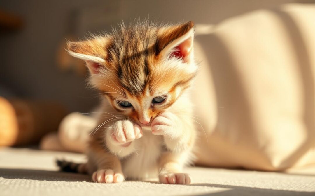 Când începe pisoiașul să se spele singur?