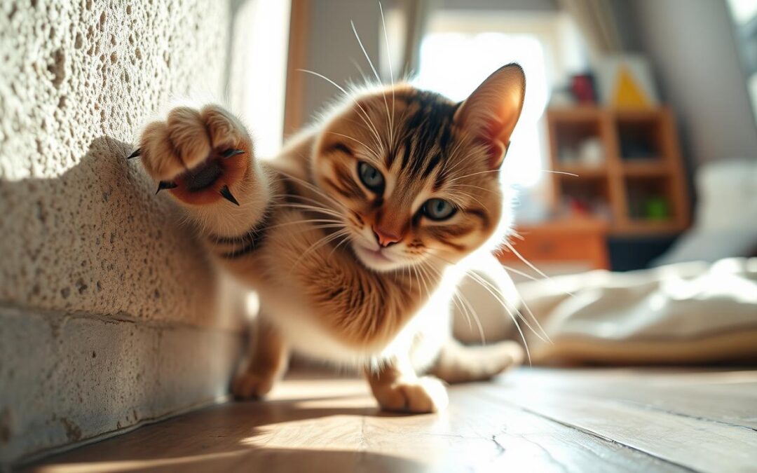 De ce zgârie pisoiașul pereții?