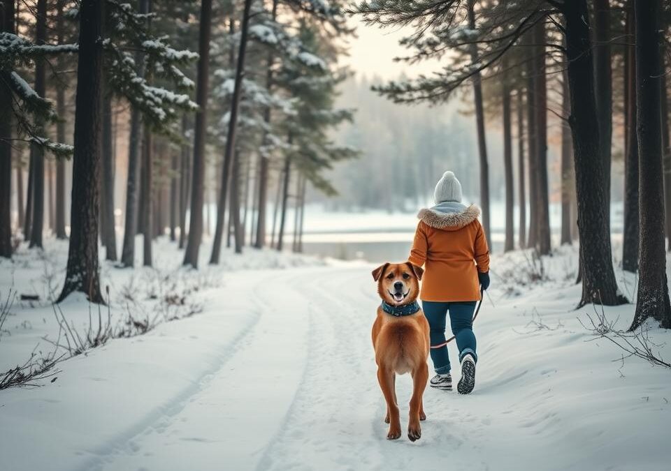 Cum alegi locul pentru o drumeție cu câinele iarna?