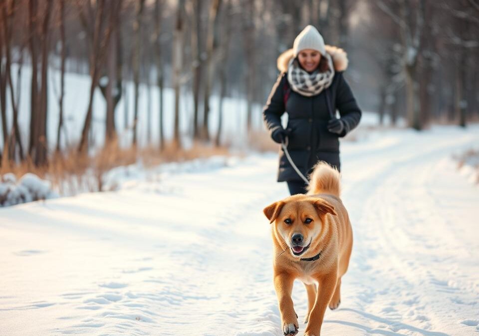 Care este cel mai bun moment pentru plimbarea câinelui iarna?