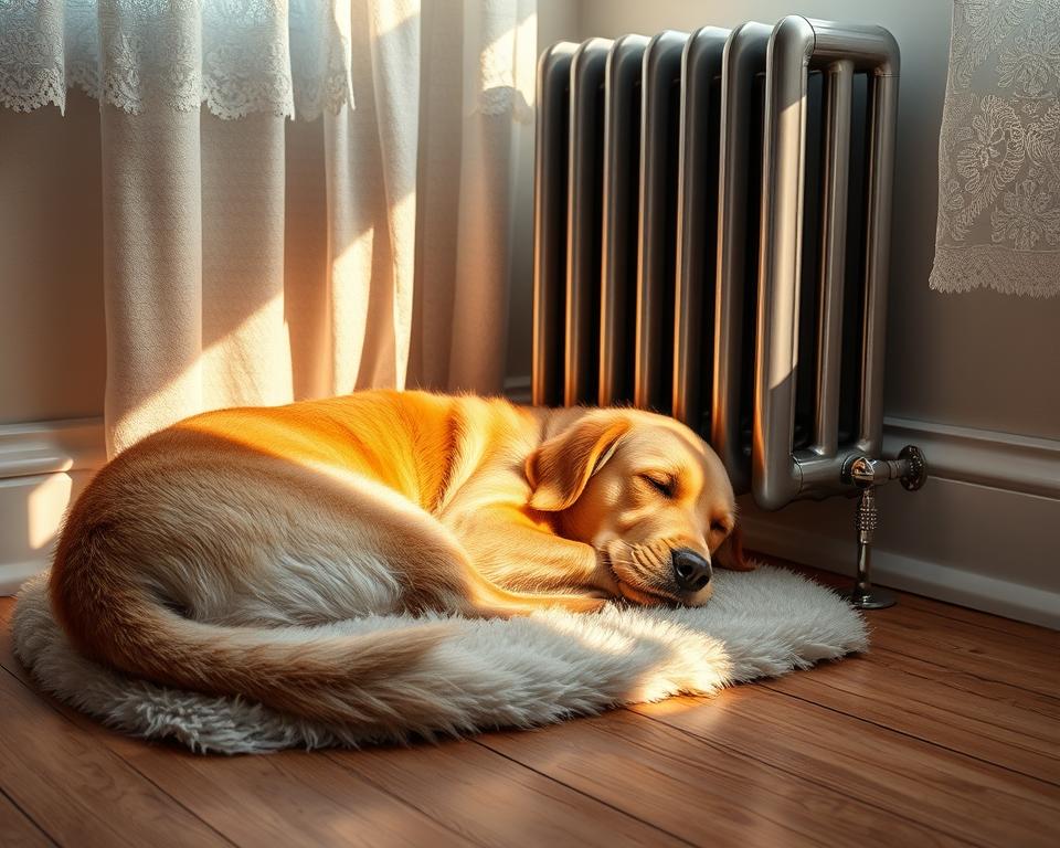 câine folosirea radiatorului iarna