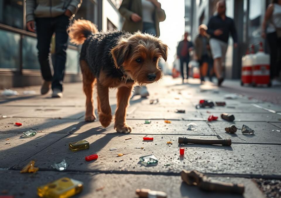 Substanțe periculoase pe trotuare – cum să-ți protejezi câinele?