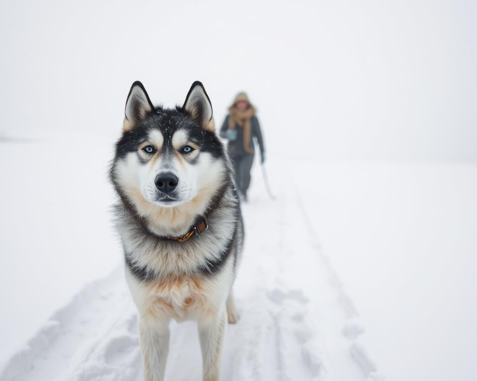 câine protecție viscol