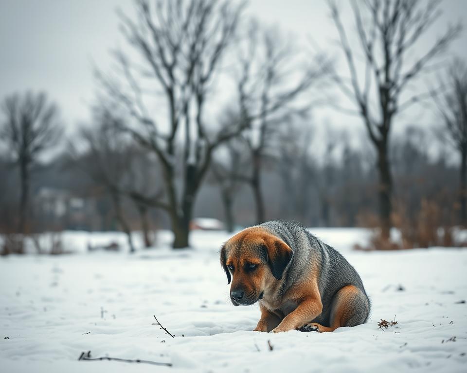 câine semne depresie de iarnă