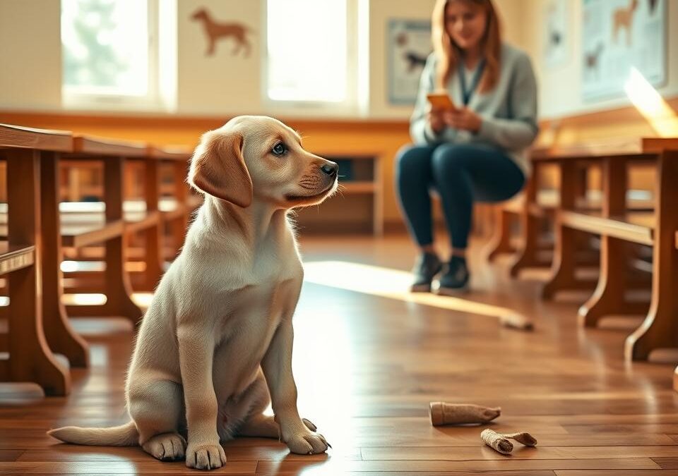 Cățelușul la școala pentru câini – când merită să începi?