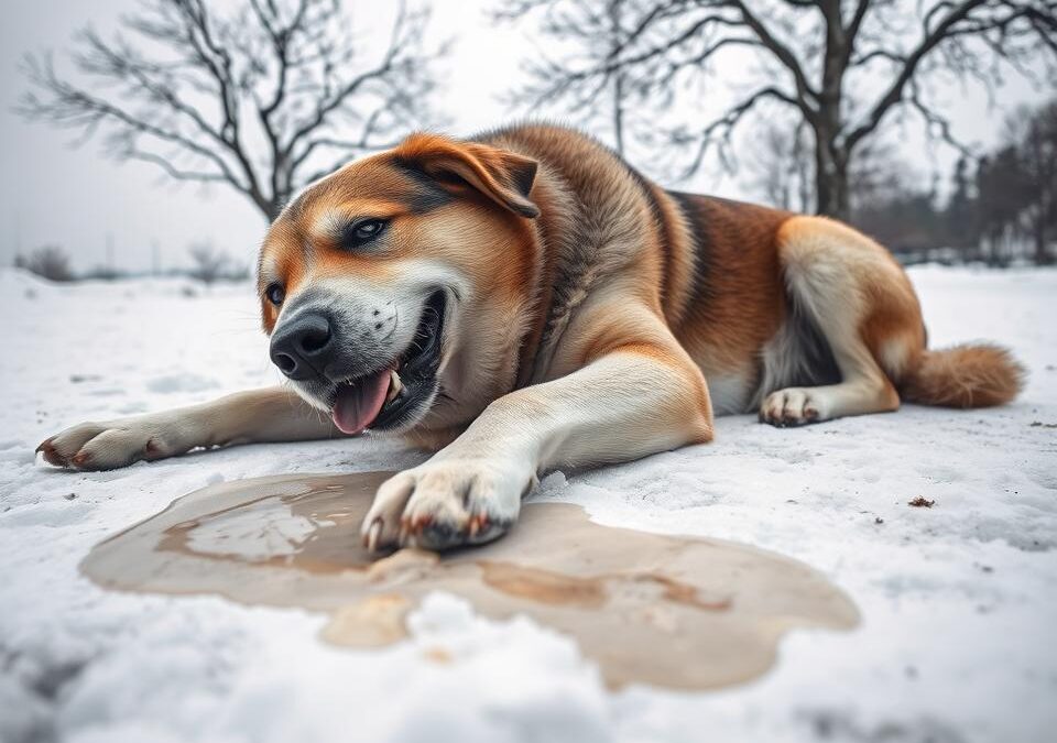 Diaree după mâncatul zăpezii – ce să faci cu câinele tău?
