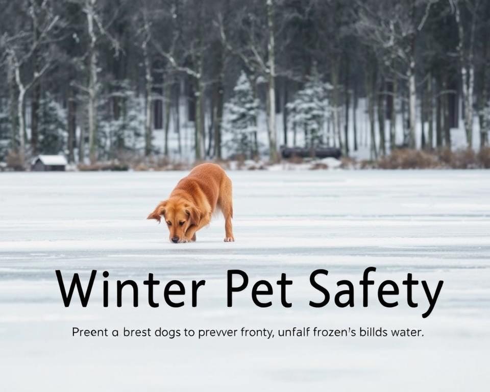 evitarea apei înghețate de către câine iarna