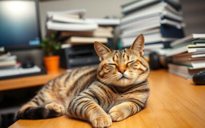Blog pentru pisici 17 Reducerea stresului la locul de muncă cu pisica – Tot ce trebuie să știi despre asta!