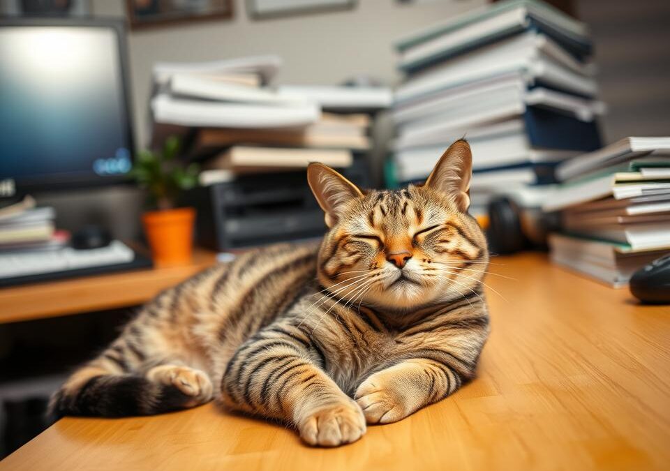 Reducerea stresului la locul de muncă cu pisica – Tot ce trebuie să știi despre asta!
