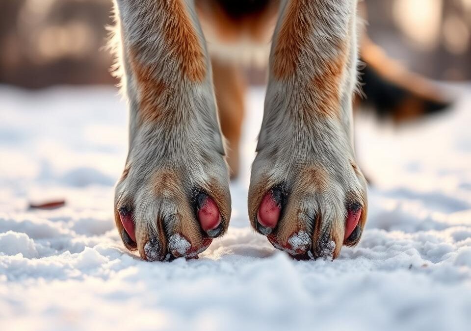 Iritația provocată de zăpada topită – cum protejezi lăbuțele câinelui?