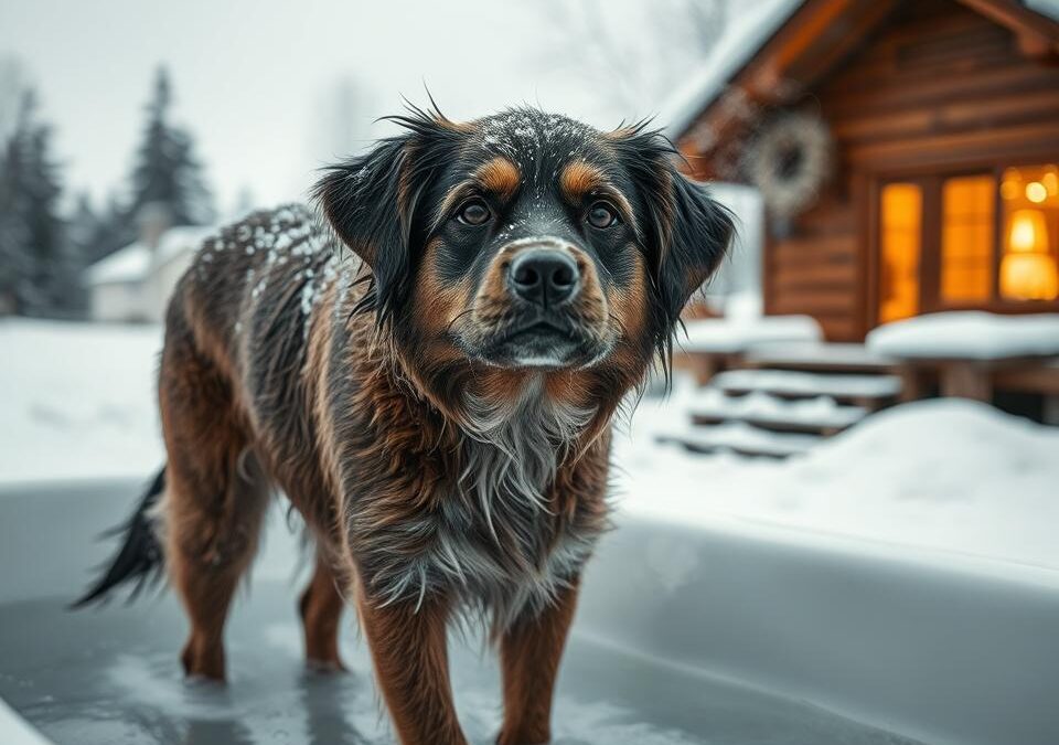Poate câinele să răcească după baie iarna?