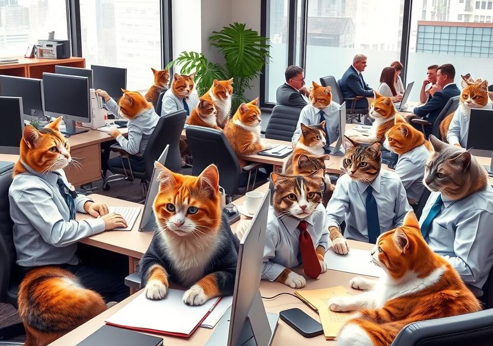 Relațiile pisicii cu colegii de muncă – Tot ce trebuie să știi despre asta!