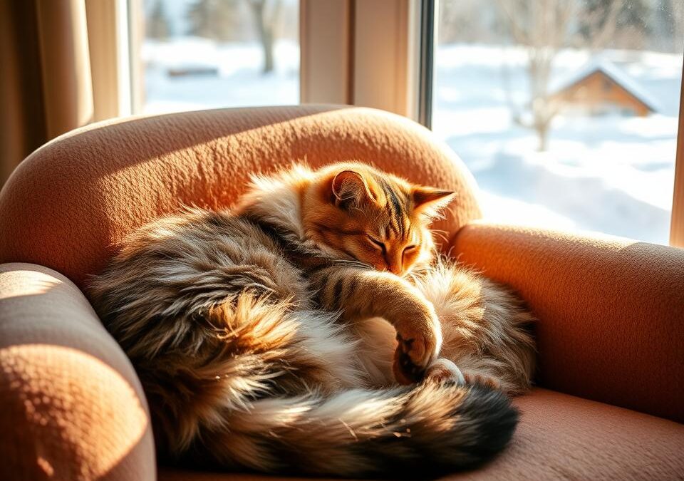 Activitatea zilnică a pisicii iarna – ce este normal?