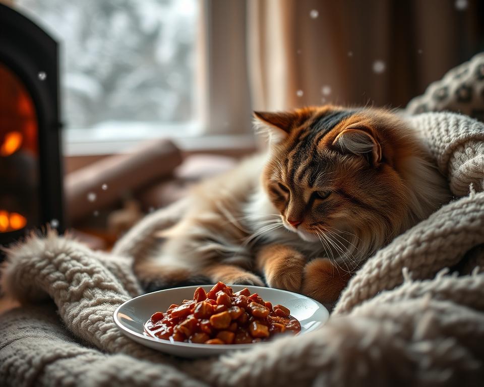 Alimentarea suplimentară a pisicii iarna