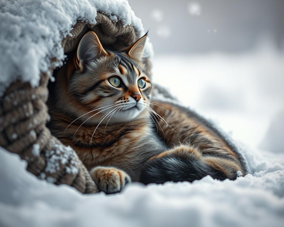 Comportamentul pisicii la final de an iarna