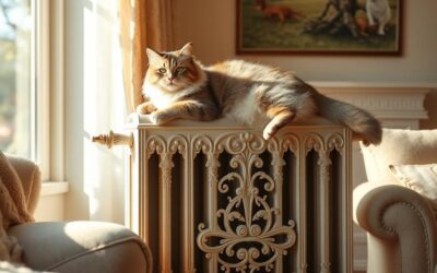 Pisica care stă pe calorifer – normal sau îngrijorător?