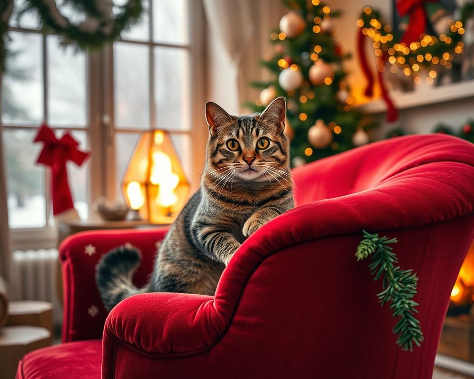 Fotografii-de-Craciun-cu-pisica-iarna Fotografii de Crăciun cu pisica iarna