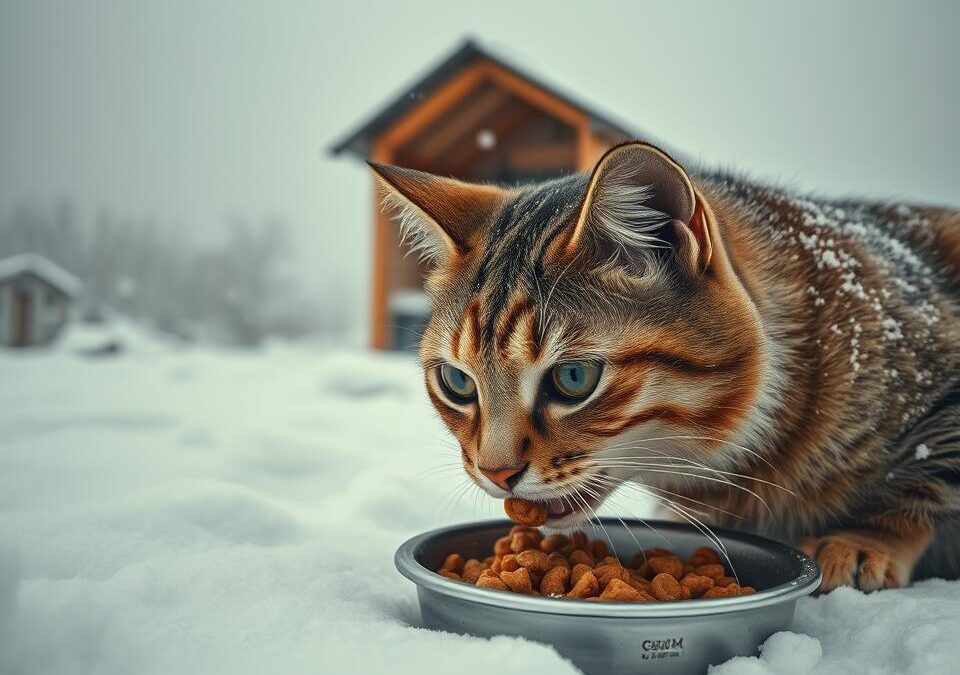 Hrănirea pisicii de exterior iarna – la ce să fii atent?