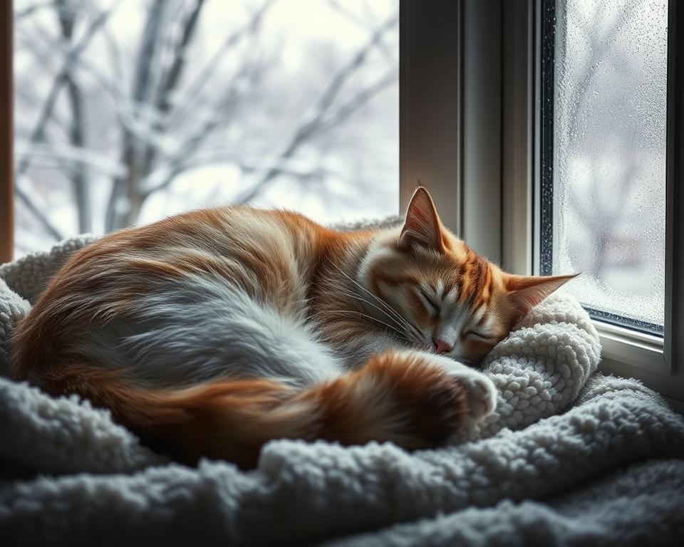 Letargia pisicii iarna