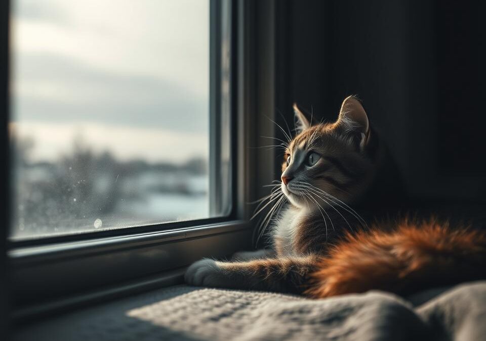 Pisica și lipsa luminii solare iarna