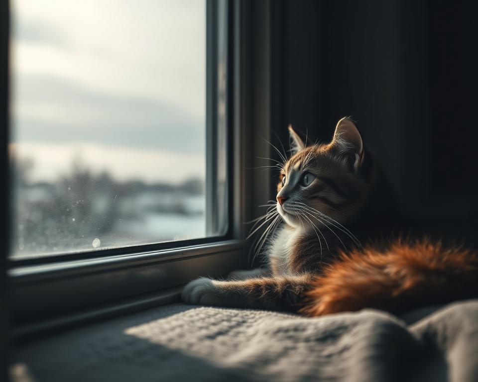 Lipsa luminii solare la pisici iarna