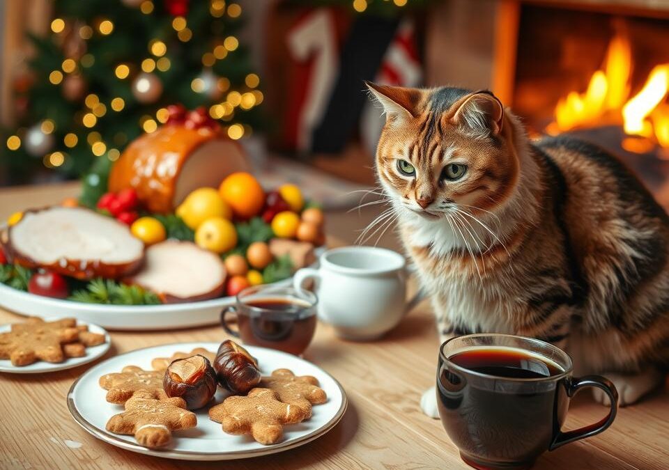 Pisica și mâncărurile de Crăciun – ce e permis și ce nu?