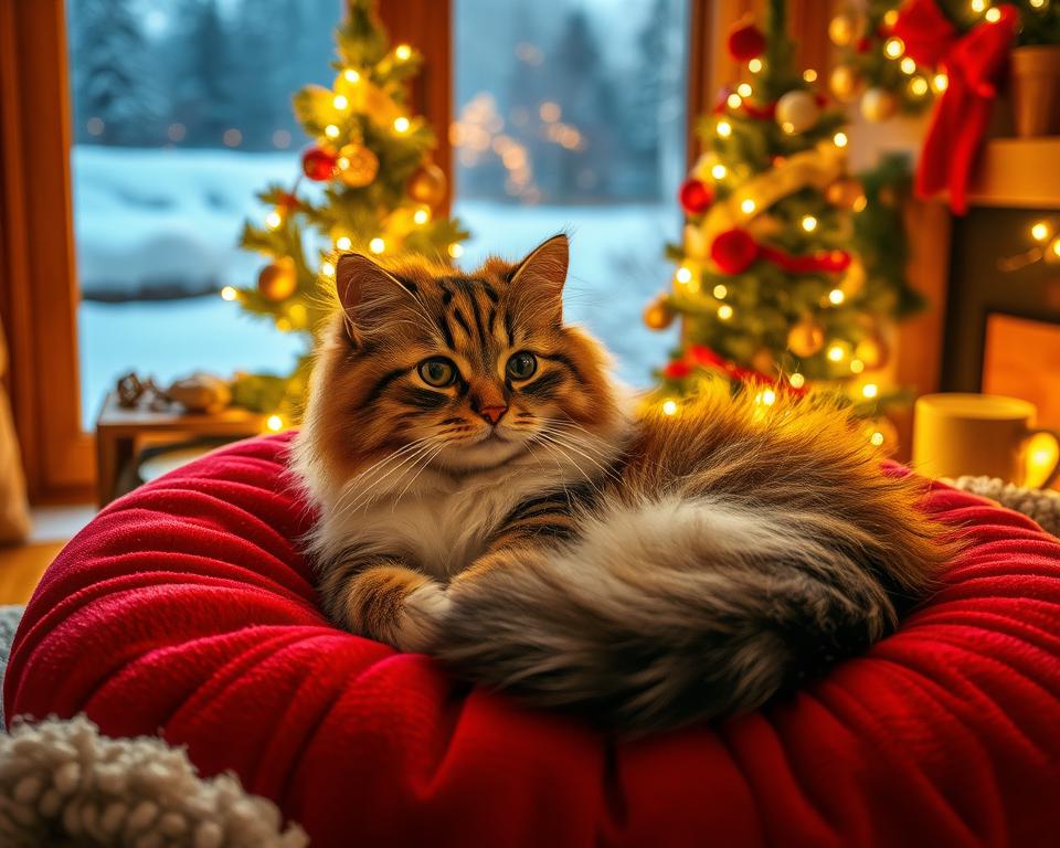 Mâncărurile de Crăciun și pisica iarna