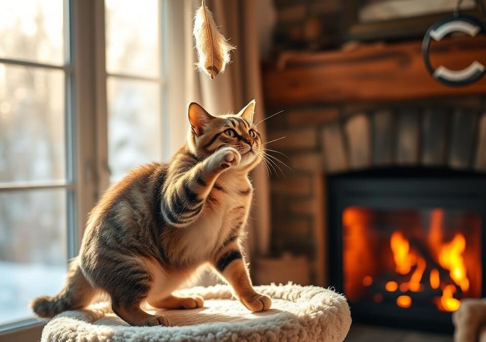 Cum să menții pisica activă iarna?