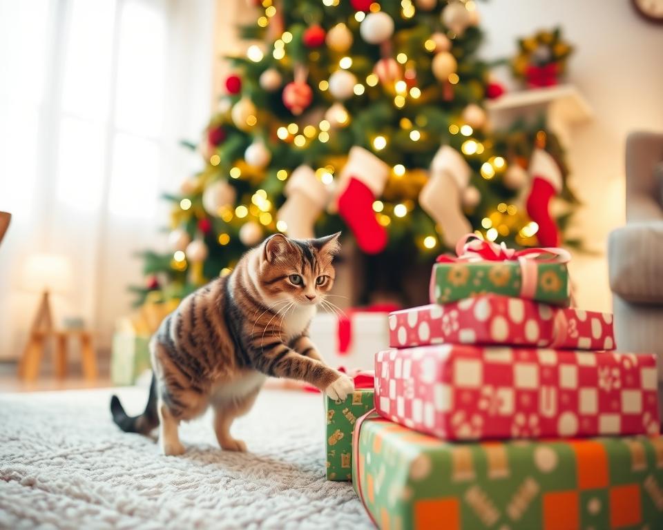 Pachet de Crăciun pentru pisică iarna