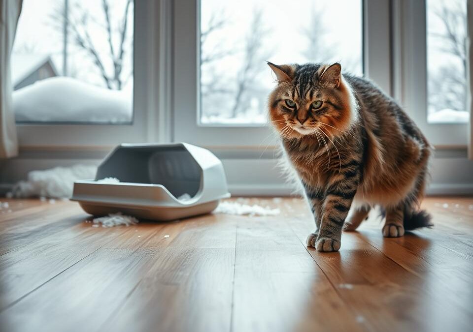 Pisica urinează în afara litierei iarna – cauze posibile