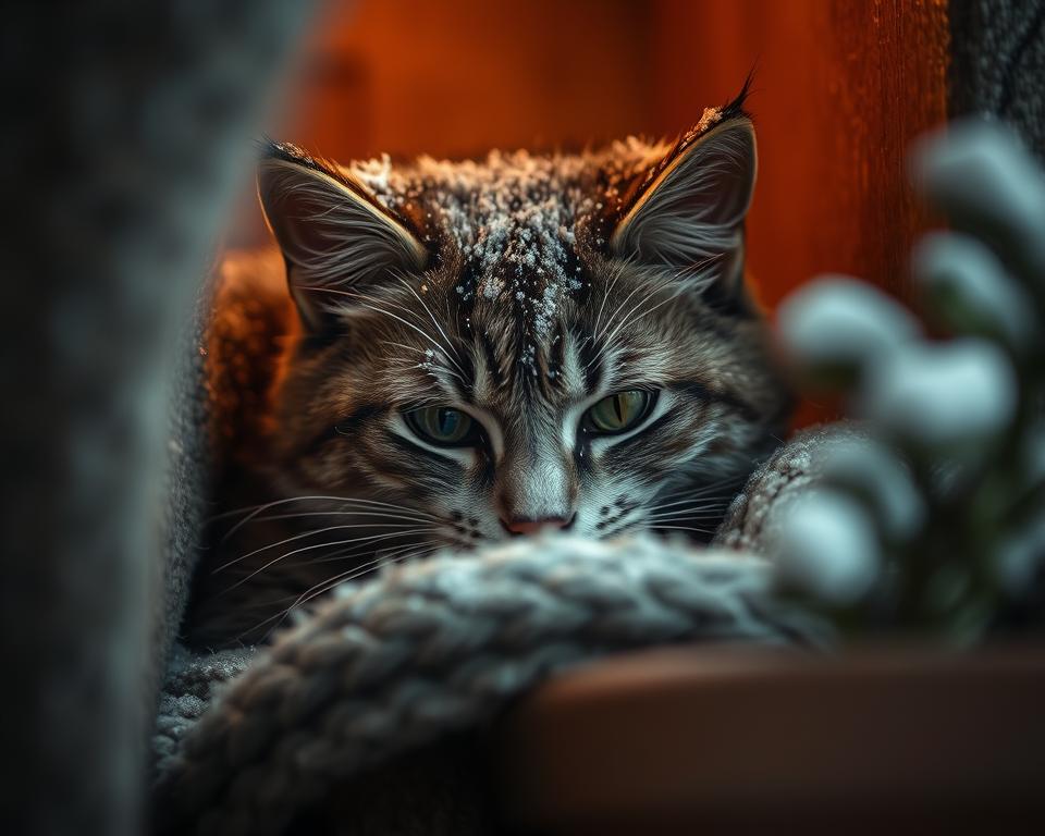 Pisica se ascunde iarna