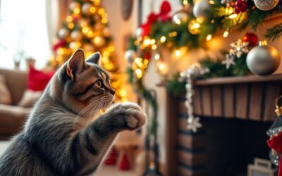 Pericolele de iarnă din decorațiunile de Crăciun pentru pisici