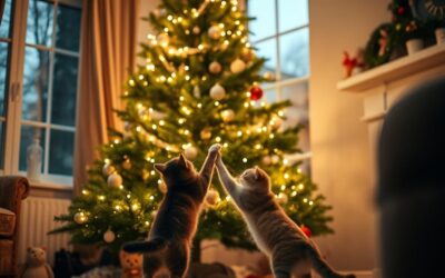 Pisica și bradul de Crăciun – sfaturi de siguranță