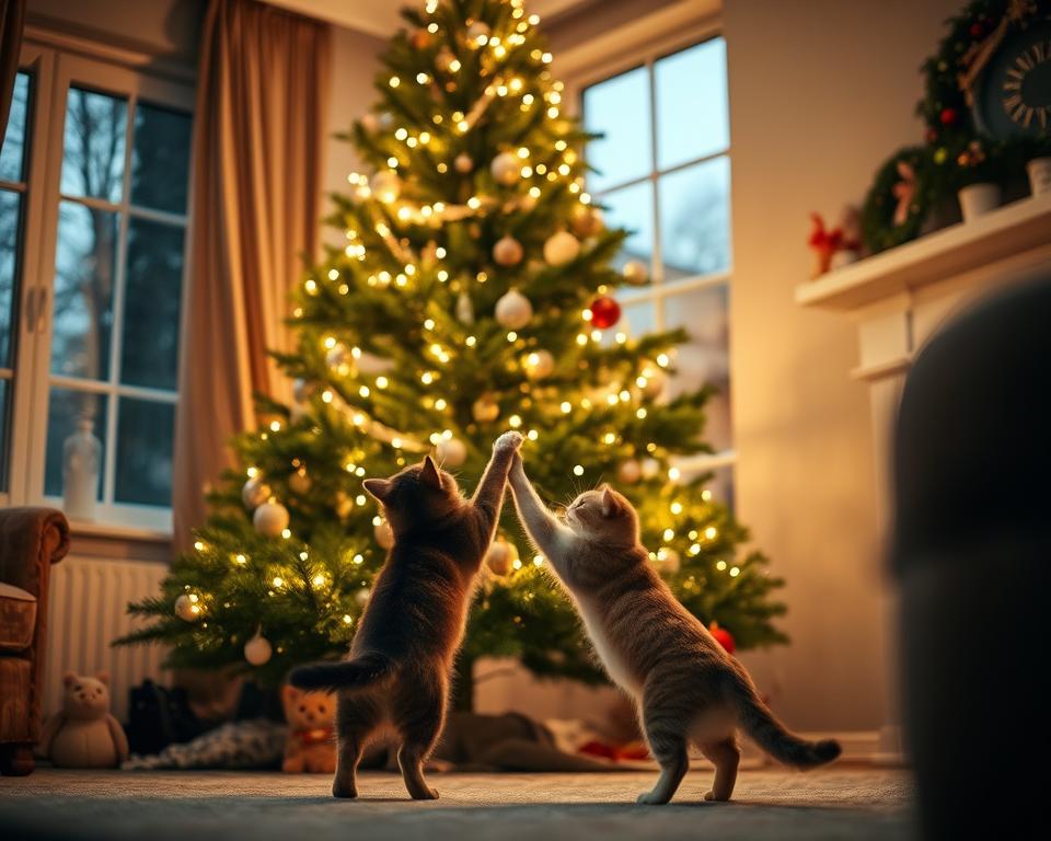 Pisica-si-pericolul-bradului-de-Craciun-iarna Pisica și pericolul bradului de Crăciun iarna