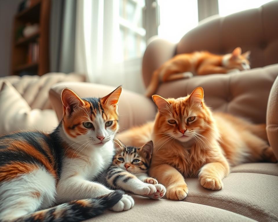 Pisicile și membrii familiei