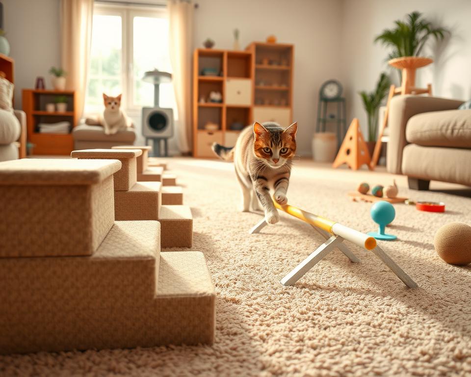 Predarea traseelor cu obstacole pentru pisici