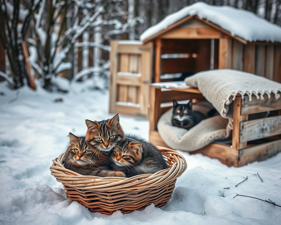 Protecția pisicii de exterior iarna