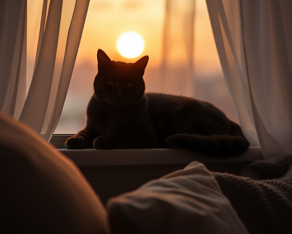 Rutina de seară a pisicii