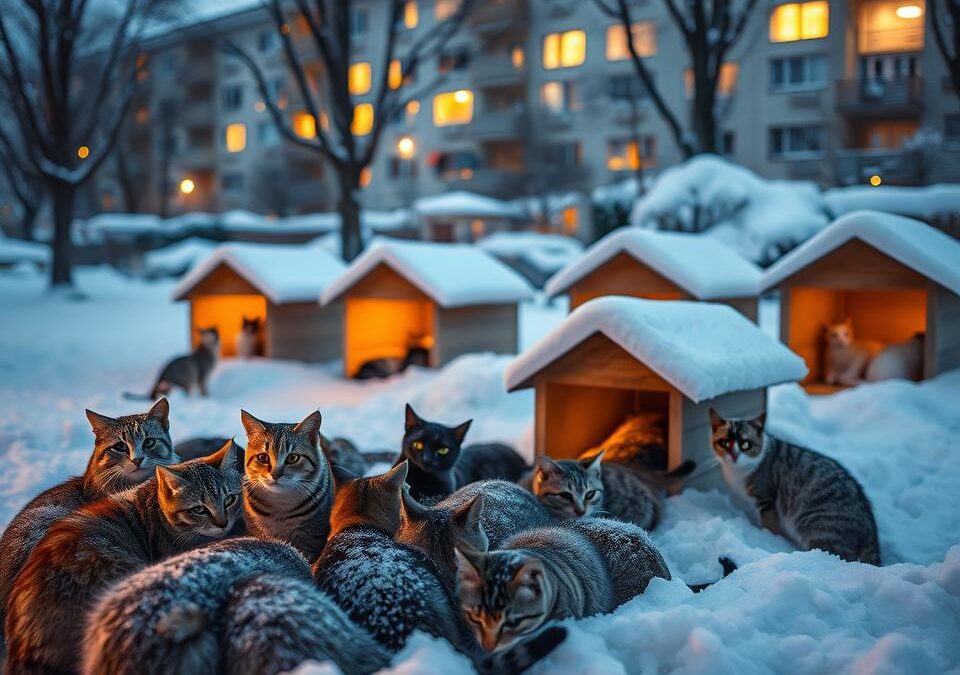 Cum poți ajuta pisicile fără stăpân din cartier iarna?