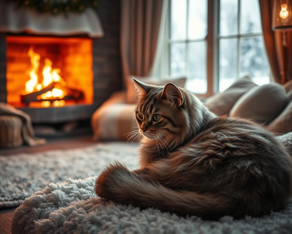 Starea de spirit a pisicii iarna