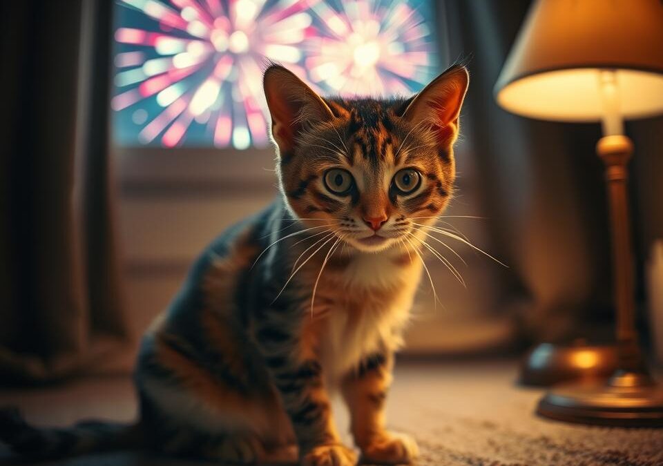 Pisica și artificiile – cum să o liniștești de Revelion?