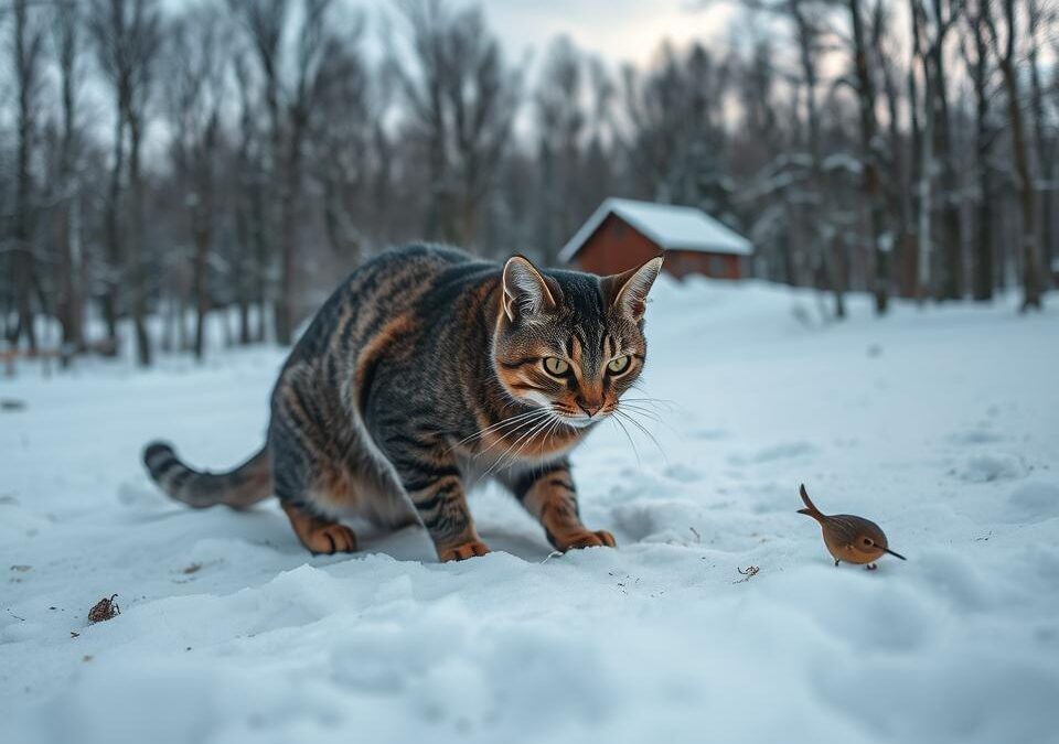De ce vânează mai mult pisica iarna?