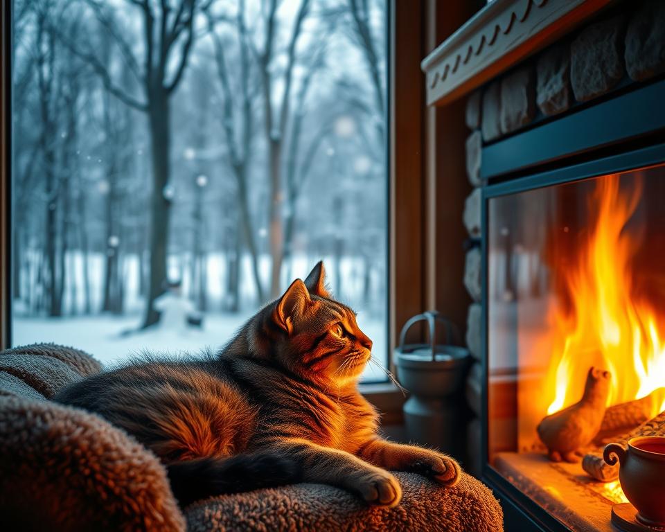 Viata-pisicii-intre-interior-si-exterior-iarna Viața pisicii între interior și exterior iarna