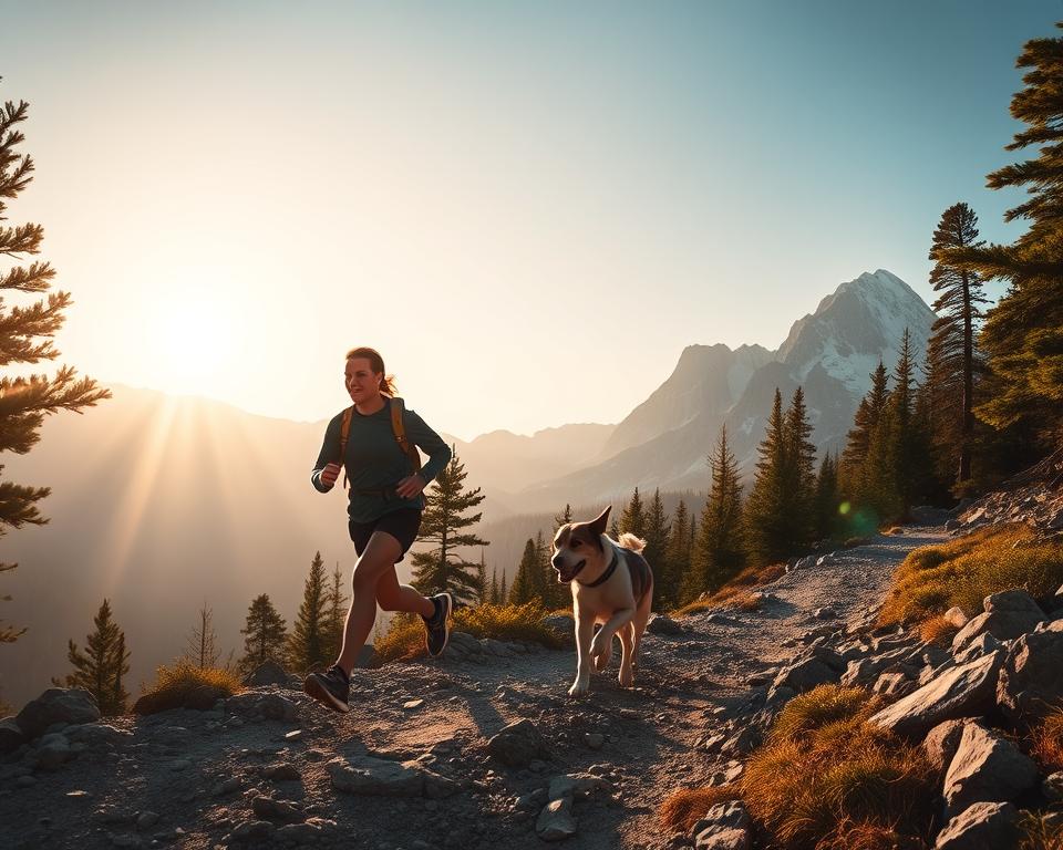 alergare montană cu câinele