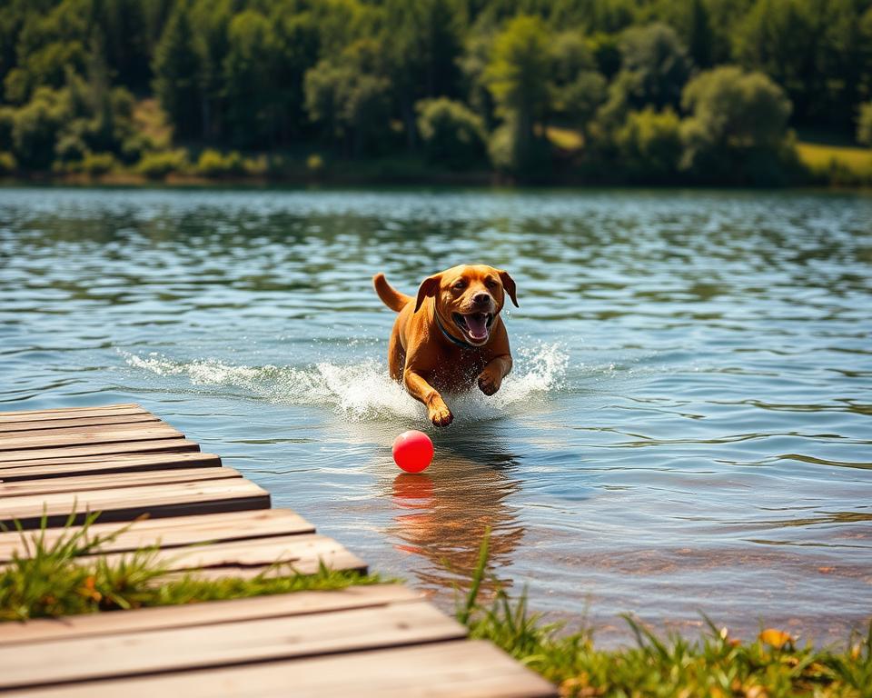 aport în apă pentru câini