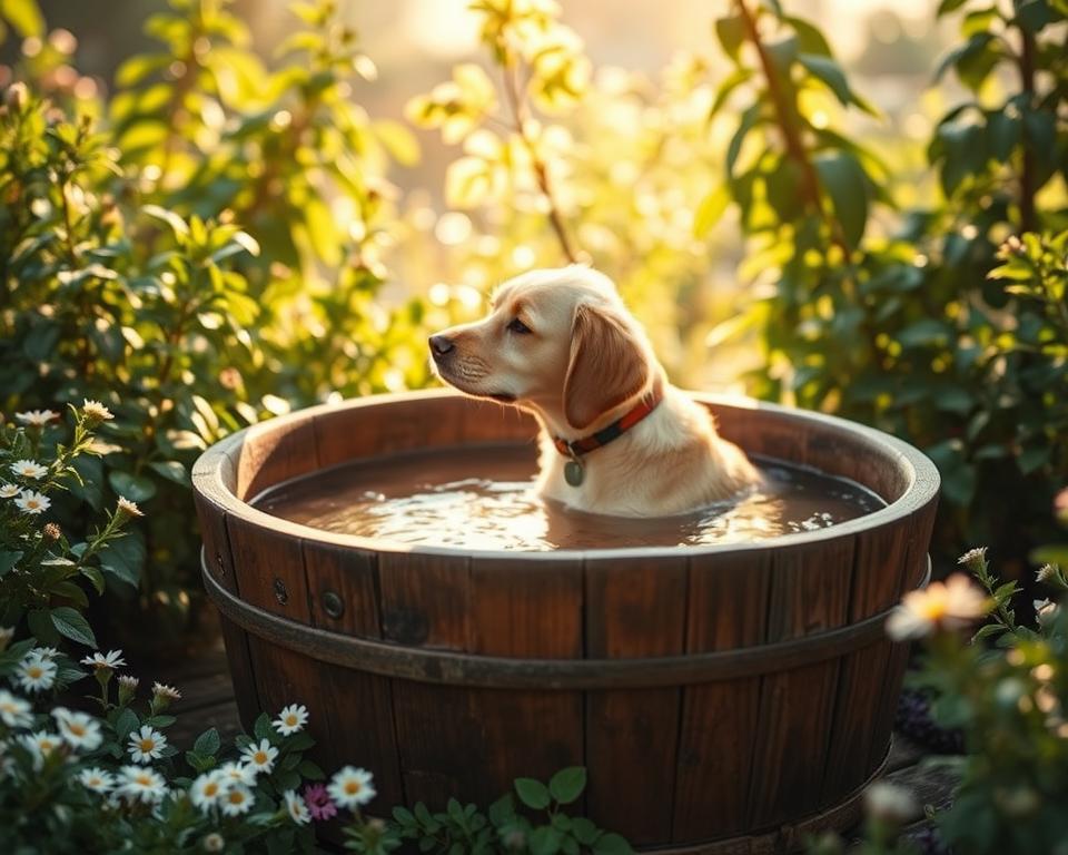 băi pe bază de plante pentru câini