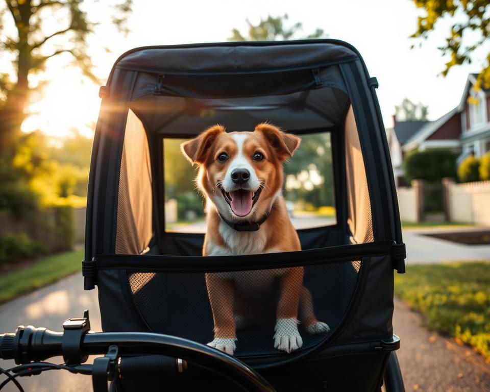 caine-in-remorca-de-bicicleta câine în remorcă de bicicletă