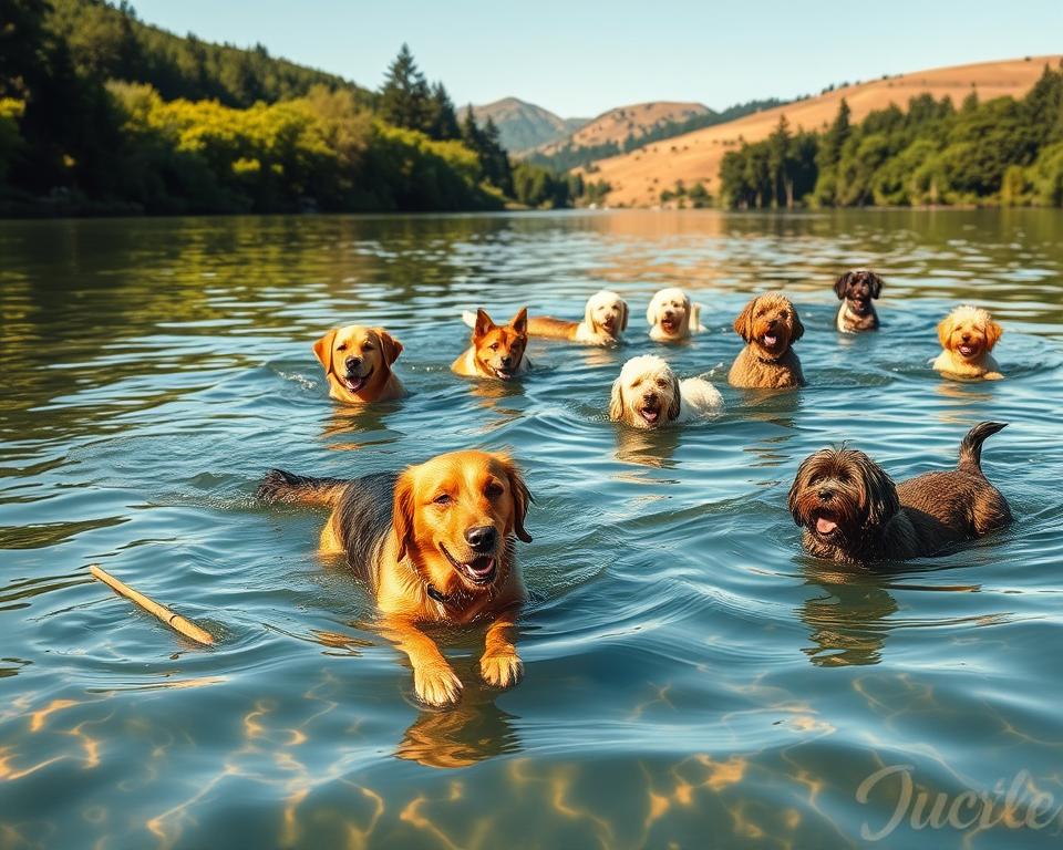 înotul câinilor în ape naturale