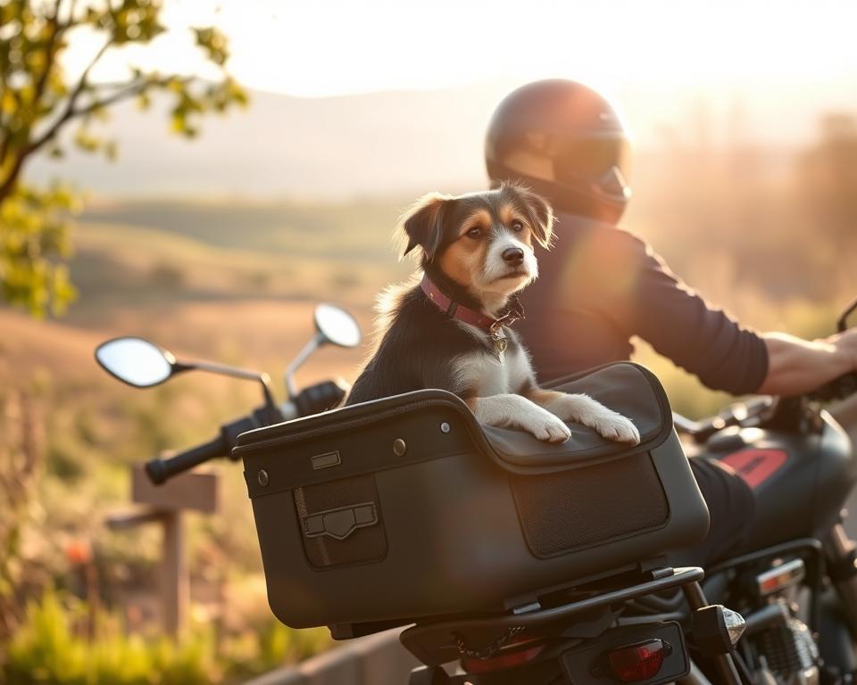transportul-cainelui-pe-motocicleta transportul câinelui pe motocicletă