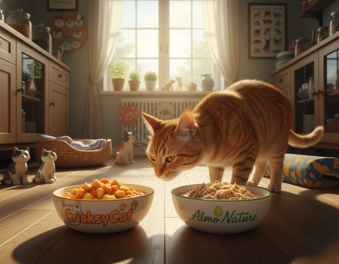 CricksyCat umedă vs Almo Nature